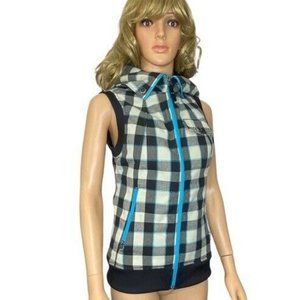 Burton Ho Chi Minh Plaid Vest Dry Ride Hooded Small EUC Ski Snowboard